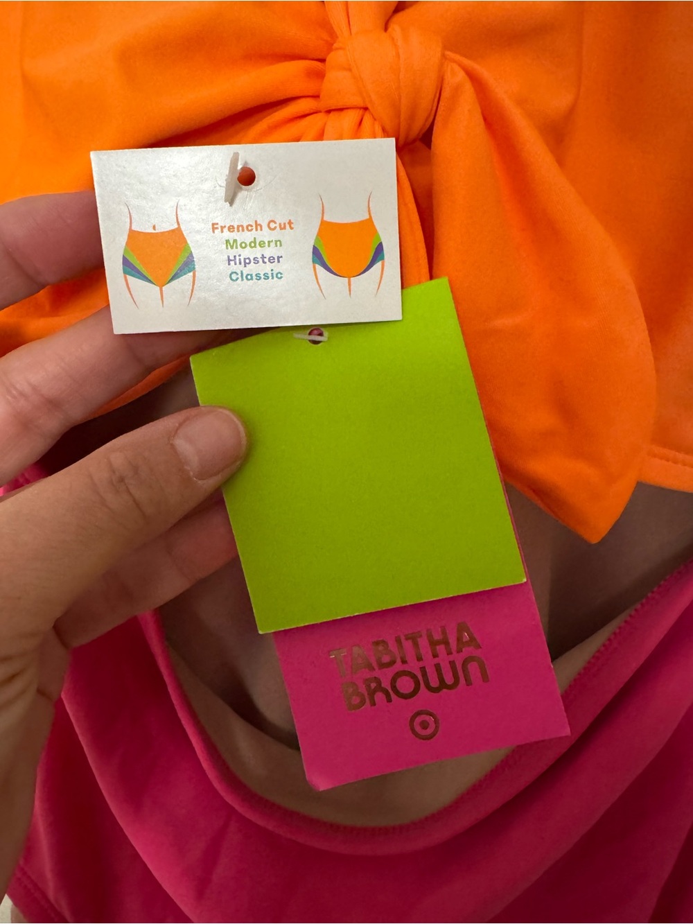 Colorblocked Puff-Sleeve One-Piece Swimsuit in Orange & Pink - Picture 4 of 6